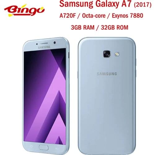 Samsung Galaxy A7 (2017) A720F Original Android mobile phone Exynos Octa core 5.7" 16MP&16MP 3GB RAM 32GB ROM Fingerprint NFC