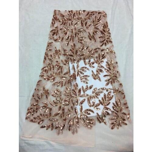 High Quality Embroidery SYJ-51210 African Nigerian Lace Fabric with sequins French Net Tulle Lace Fabric For party Dress