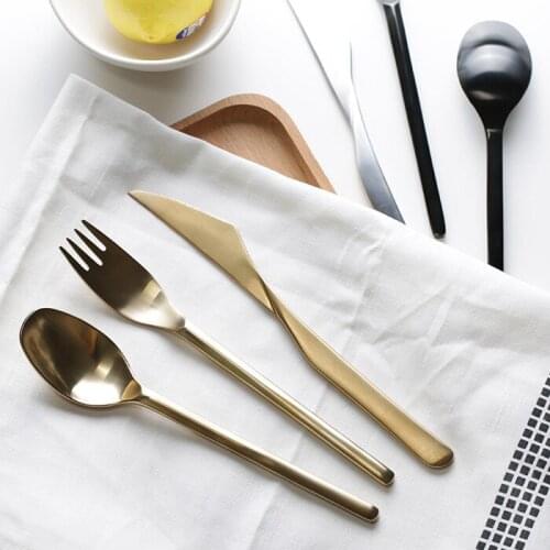 High-End 304 Stainless Steel Brushed Western Cutlery Steak Cutlery cutlery set spoon set tableware gold silverware set