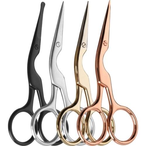 1Pcs 9.4cm Mini CraneVintage Scissors Extra Small Stainless Steel Embroidery Scissor Mustache Trimming Portable Shears Men Beard