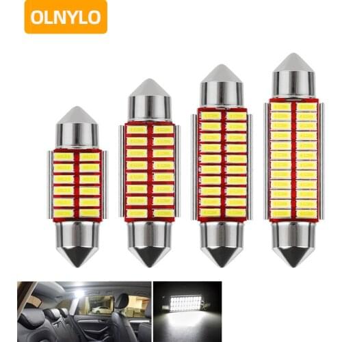 1 PCS Festoon Car LED Interior Reading Light 4000K Warm White 6000K C5W C10W 31mm 36mm 39mm 41mm Auto Room Ceiling Dome Lamp 12V
