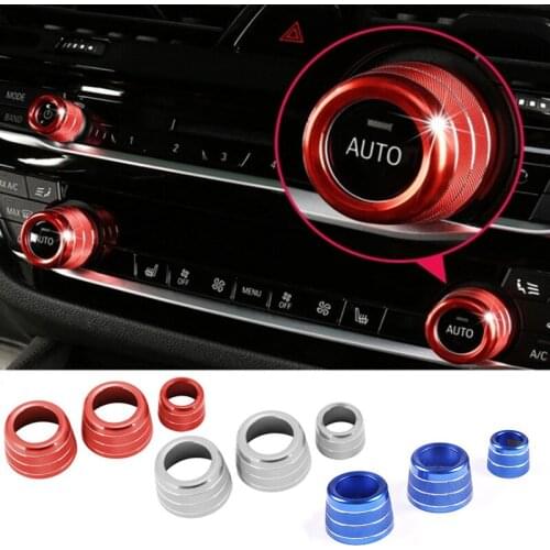 3pcs For BMW X3 G01 X4 G02 5 series G30 GT6 Car Volume Air Conditioning Knobs Audio Control Button Knob Ring Cover Trim