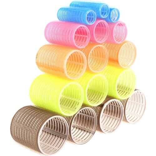 6pcs/lot 5 Size Hairdressing Home Use DIY Magic Large Self-Adhesive Hair Rollers Styling Roller Roll Curler Beauty Tool