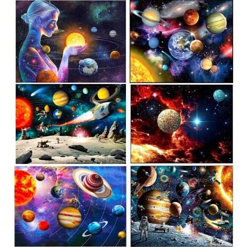 Diamond Painting Universe 5D DIY Diamond Embroidery Space Landscape Full Round Rhinestone Mosaic Home Decor Art Crafts Gift