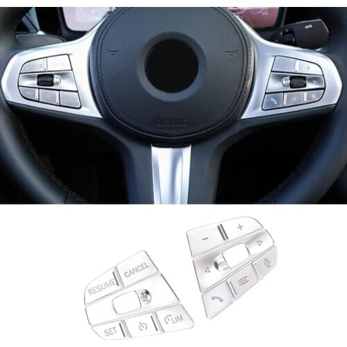 Aluminum Car Interior Buttons Sequins Decoration Cover Trim Decals for BMW 3 series G20 G28 2020 Steering Wheel Buttons Stickers