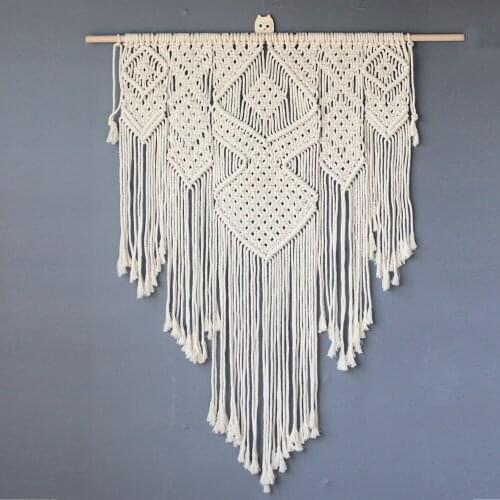 Home Tapestry Bohemian Decor With Tassel Wedding Living Room Castle Ornaments Hand Knitting Cotton And Linen Pendant