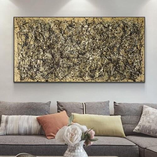 Jackson Pollock Famous Abstract Art Paintings Autumn Canvas Painting Posters and Prints Wall Art Pictures for Living Room Decor