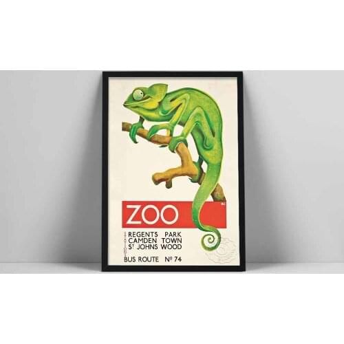 By Tramway to Camden Town for the Zoo Mary Wright Vintage Canvas London advertising Poster Prints Animal Art Nursery Kids Decor