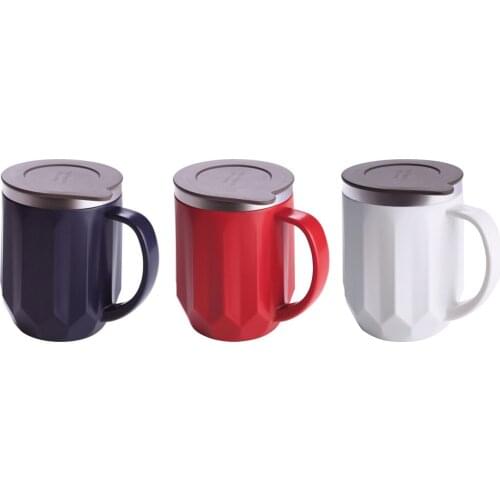 Stainless Steel Coffee Cups with Silicone Lids Non-slip Anti-scalding Sleeves Case Drinking Tumblers Beer Water Tea Coffee Mugs
