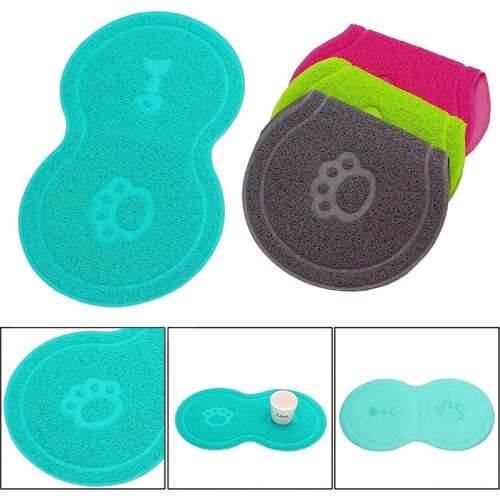 Pet Feeding Mat Dog Cat Eating Drinking Bowl Pad Waterproof Pet Litter Mat Puppy Water Food Dish Tray PVC Feed Placemat for Pet