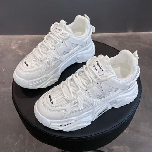 Sneakers Fashion Women Shoes Blue Orange Mesh Casual Shoes Woman Trainers Lace-Up Platform Sneakers Women Vulcanize Shoes44