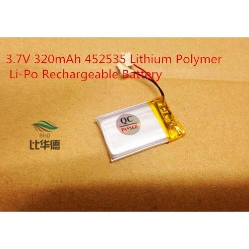 1pcs 3.7V 320mAh 452535 Lithium Polymer Li-Po Rechargeable Battery For DIY Mp3 MP4 MP5 GPS bluetooth electronics part