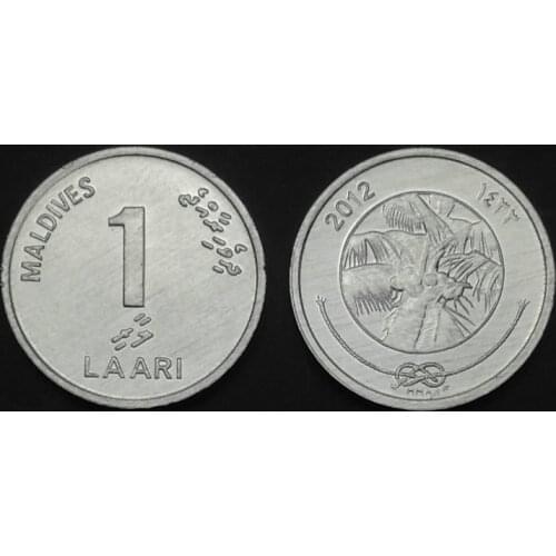 Maldives 1 Larry 2012 New Genuine Original Coins 100% Real Issuing Coins Unc