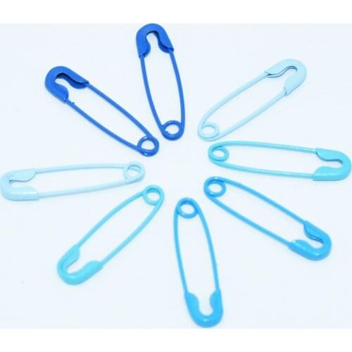 Small Safety Pins Blue Brooch Decorative Charms for Clothes Shawls Metal Clips Stitch Markers With Storage Box Sewing Making