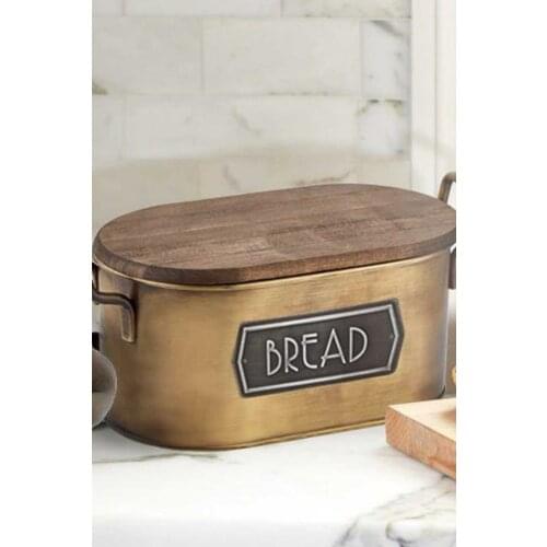 Metal Bread box, wood cover and cutting board-Multi Use-storage, kitchen container galvanized