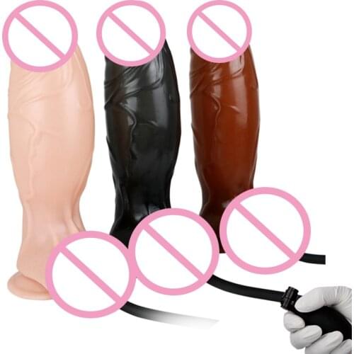 Soft Inflatable Dildo Anal Pump Big Penis with Suction Cup Sex Toys for Women Anal Butt Plug Gay Vaginal Dilator Masturbator