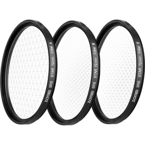 Zomei 3 Pieces +4 +6 +8 Points Star Filter Lens Filters Kit 40.5 49 52 55 58 62 67 72 77 82mm Set for Canon Nikon DSLR Camera
