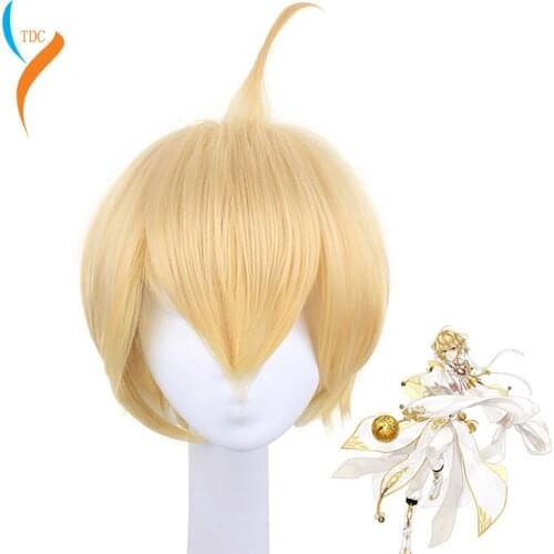 Dream set COS fake hair Golden bell rope comes with hair staying horns lengthened Golden bell rope cos wig