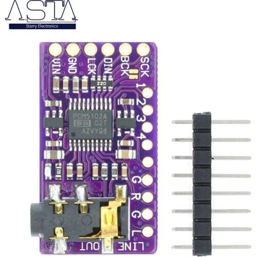 Interface I2S PCM5102A DAC Decoder GY-PCM5102 I2S Player Module For Raspberry Pi pHAT Format Board Digital PCM5102 Audio Board