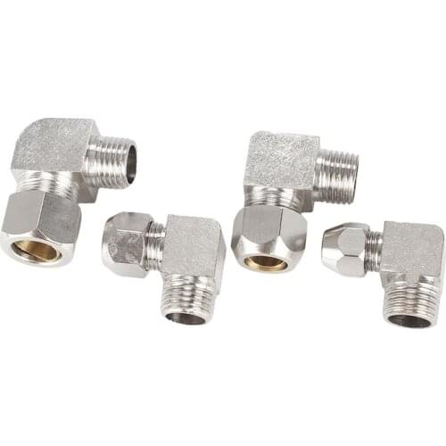 Pneumatic Fittings Male Thread 1/8" 1/4" 3/8" 1/2" Elbow Brass Fit 4 6 8 10 12mm OD Tube Coupler Adapter Connector