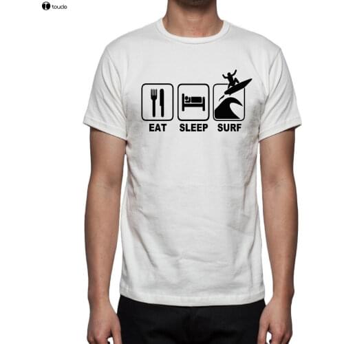 Casual Tshirt Men Creative ManS Short Sleeve Tee Shirts T Shirt Happiness Regalo 2017 Eat Sleep Surfshort Sleeve Tee Shirts