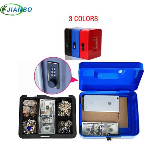 Portable Safe Box Money Jewelry Password Boxes Style For Home School Office With Compartment Tray Lockable Security Box Size M