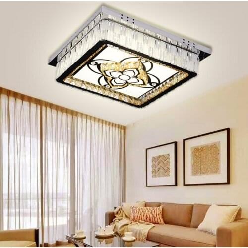 Bedroom lamp modern simple crystal ceiling lamp dining room led square master bedroom lamp study childrens room lamp