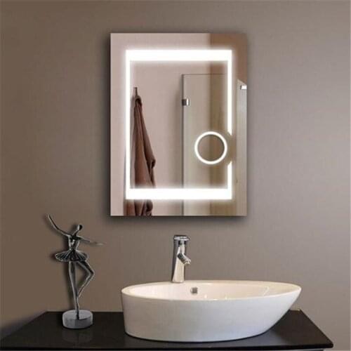 Modern 24*32'' Waterproof Anti-fog Bright Led Light Mirror with Touch Switch for Bathroom Hotel Led Mirror Lamp Wall Light 1766