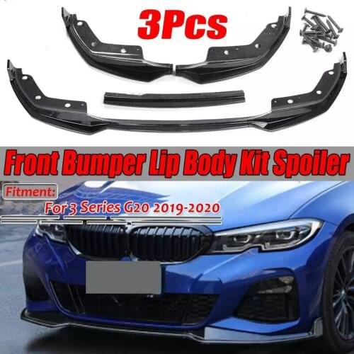 Carbon Fiber MP Style Car Front Bumper Lip Spoiler Splitter Diffuser Detachable Body Kit for -BMW 3 Series G20 2019 2020