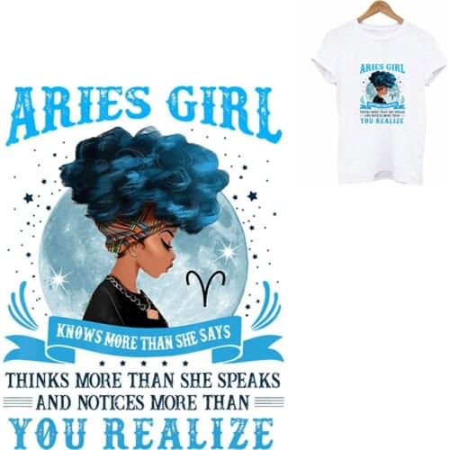 Black Girl Pacthes On Clothes DIY Women T-Shirt Jacket Thermal Sticker Iron On Patches Applications For Clothing