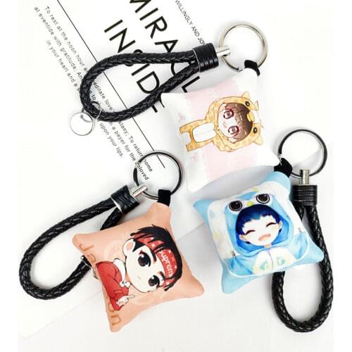 TFBOYS Yi Yang Qianxi Wang Junkai Wang Yuan Kawaii Mini Throw Pillow Double-side Key-chain Bag Pendant Ornament Fans Gift