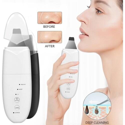 Face Cleaner Ultrasonic Skin Scrubber USB Plug Blackhead Remover Facial Massager Acne Skincare Peeling Cavitation