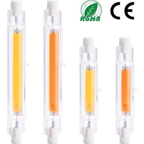 High Powerful LED R7S Corn Light 78mm 118mm 15W 30W AC220V R7S Spotlight COB Lamp Bulb Glass Tube Replace Halogen Lamp Light