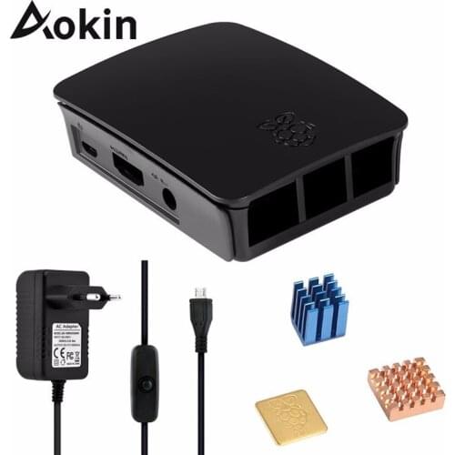 Aokin for Raspberry Pi 3 B+ Case ABS Protective Shell Cover Case Box with Heat Sink For Raspberry Pi 3 B+/3/ B