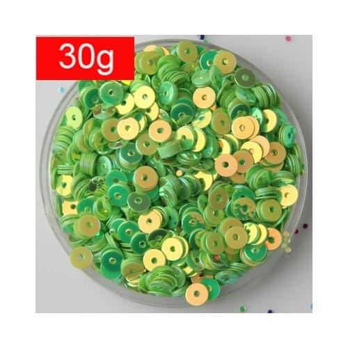 30g 4mm Gold Brilliant Color Sequins Multi-colored Round Paillette DIY Accessories High Quality Light Green