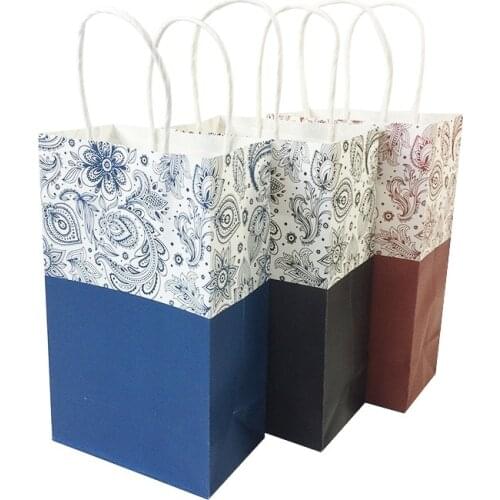1 Pcs/lot Multifuntion Printing Paper Bags With Handle Gift Party Holiday Recyclable Shopping Package Bags 13*22*8cm