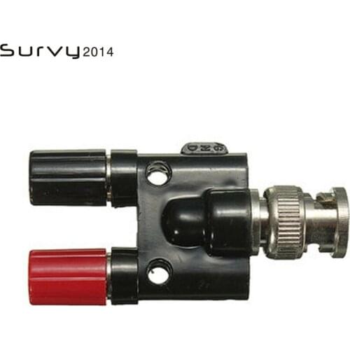 1pcs BNC Male Plug to Two Dual 4mm Banana Jack Binding Coaxial Adapter Connector