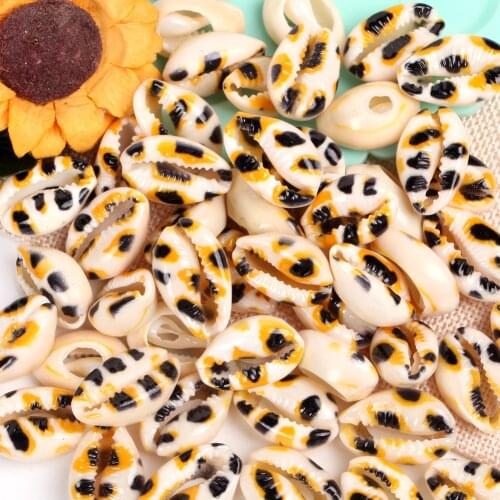 10 Pcs Natural Black Yellow Beach Shell Beads For Jewelry Making 10-20mm Oval Shape Beads Diy Charm Necklace Bracelet Accessory