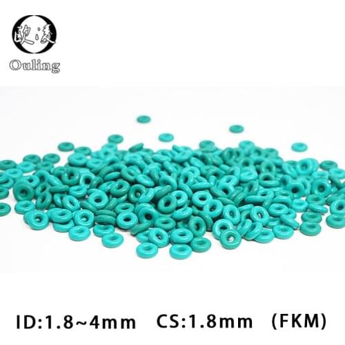 10PCS/lot Fluorine rubber Green FKM Oring Seal 1.8mm Thickness ID1.8/2/2.24/2.5/2.8/3.15/3.55/3.75/4mm O-Ring Seal Gasket Washer