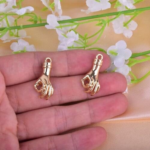 10pcs OK hand Metal Charms Earring Bracelet DIY Jewelry Making
