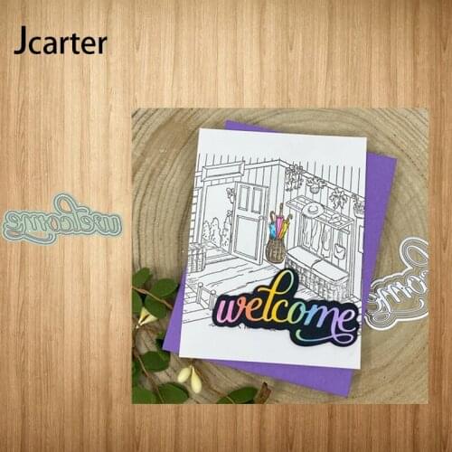 2021 welcome Letters Words Metal Cutting Dies Craft Cut Die Stencil for Scrapbooking Handmade Paper Make Album Model Punch Blade