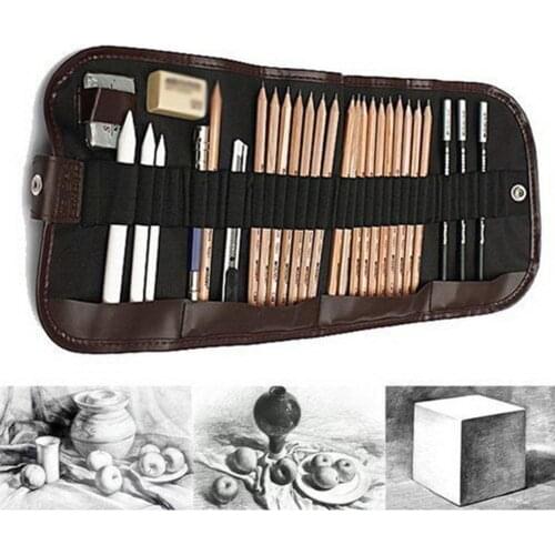 29 Pcs Pencil Sketching Pencil Set Charcoal Extender Eraser Cutter Drawing Suit Art Kit lapis de cor карандаши для рисования