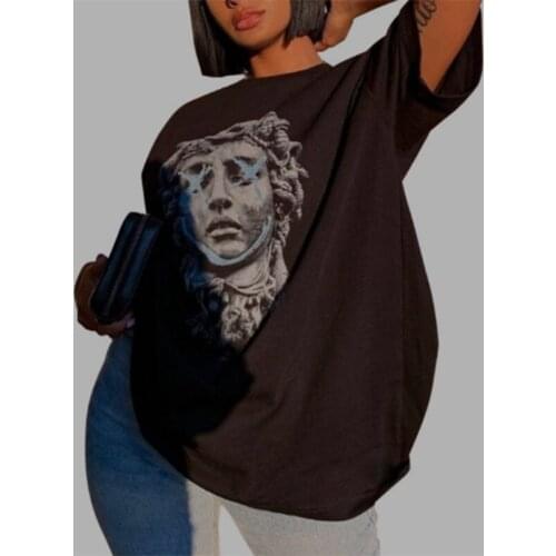 2021 New Avatar Print Casual Black, Short Sleeve Women Graphic Tee Woman Tshirts Oversized T Shirt Summer Plus Size