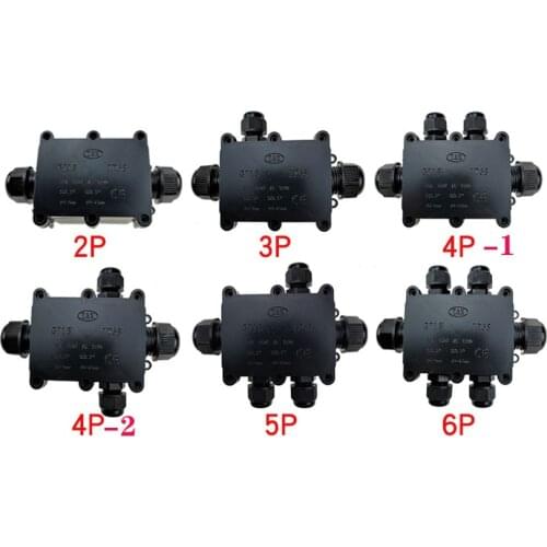3pcs IP66 Waterproof Outdoor 2/3/4/5/6 Way Electrical Junction Box Underground Lamp Cable Line Wire Power Cord Connector Shell