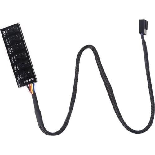 40cm 4-Pins Fan CPU Hub 1 to 6 Computer PC Case Chasis Cooler Power Extension Cable Splitter Adapter Controller