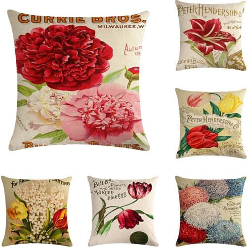 45*45cm Beautiful flowers on Mothers Day print Cushion Cover Linen Throw Pillow Car Home Decoration Decorative PillowcaseT422