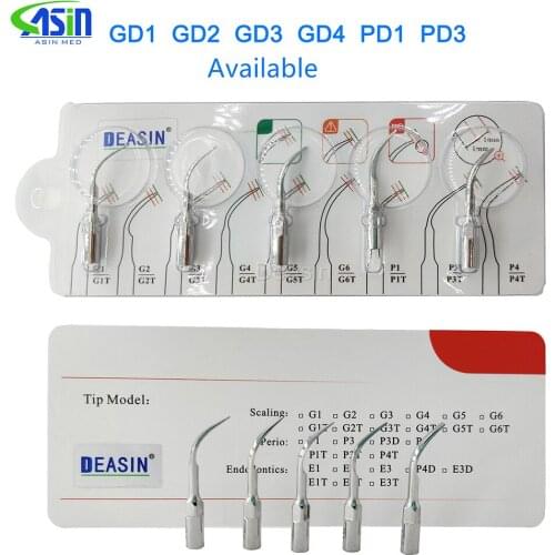 5 pcs x G1/ G2 /G3/ G4/ P1/P3 Dental Scaler Tips Fit EMS & WOODPECKER Ultrasonic Scaler handpiece scaling Tips