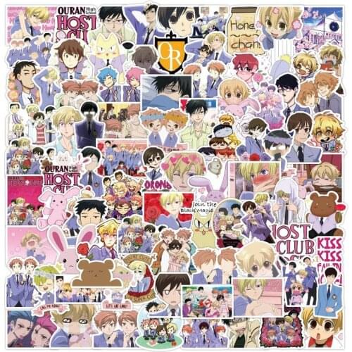 50/100pcs Anime Ouran High School Host Club Sticker Japan Classic Anime Waterproof Decals Skateboard Sticker for Laptop