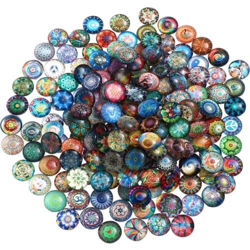 1 Set 50Pc Mixed Round Mosaic Tiles for Crafts Glass Mosaic Supplies for Decor Family Wall Adornment Jewelry Making 10, 12,14mm