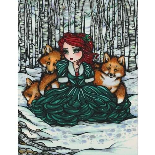 5D DIY Poured Glue Diamond Painting Kits Scalloped Edge Pretty Beautiful Anime Girl Handcraft Unique Gift Wall Decoration Canvas
